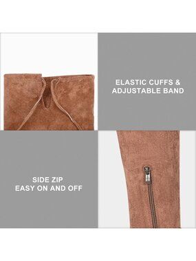 Women's Mocha Synthetic Casual Suede Over the Knee Flat Heel Thigh High Boots